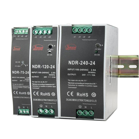 NDR সিরিজ 75W থেকে 480W একক আউটপুট দিন রেল মাউন্টিং সুইচিং পাওয়ার সাপ্লাই