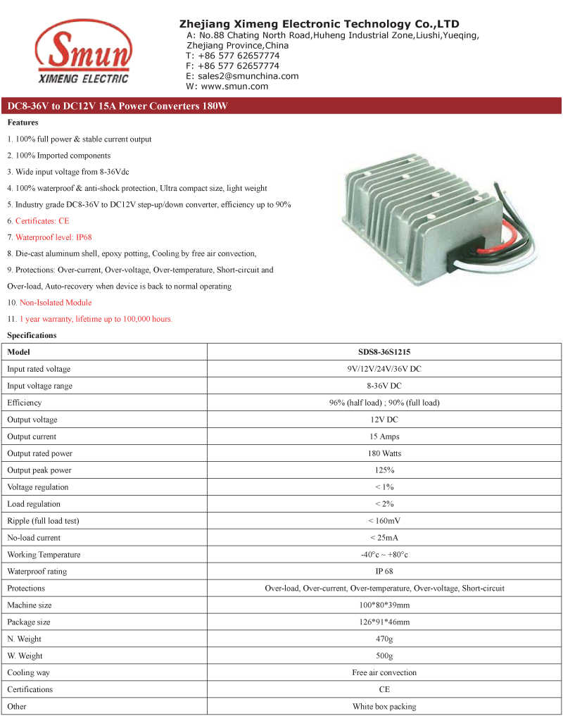 8-40V to 12V 15A DC-DC Boost Buck Power Converter from China ...