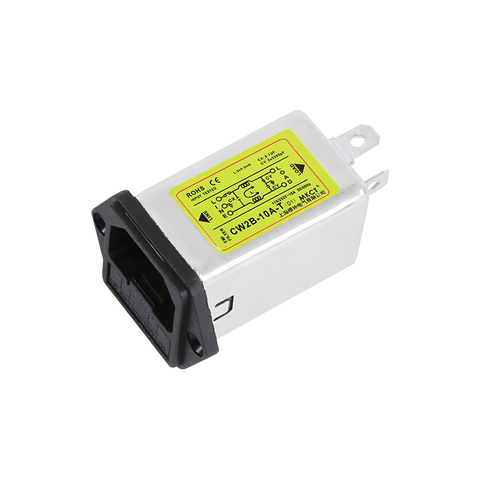 IEC-inlet CW2B-1A/3A/6A/10A-T EMI Power Filter na may Opsyonal na Fuse at Switch 