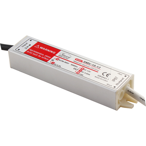 SMV ស៊េរី 10W ទៅ 1000W 5V/12V/15V/24V/48V វ៉ុលថេរ ទិន្នផលតែមួយ IP67 ការពារទឹកជ្រាប
