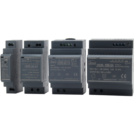HDR-sarjan 15 W - 150 W 5V/12V/15V/24V/48VDC Ulostulo Ultra Slim Din-kisko Hakkurivirtal&auml;hde SMPS